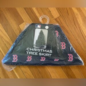 MLB Christmas Tree Skirt with Red Sox Logo